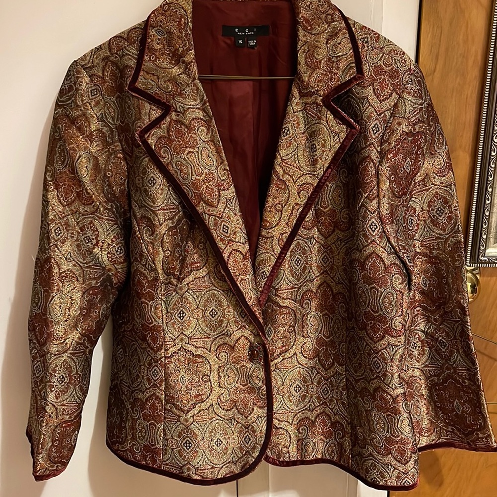 Vintage metallic pattern E C I jacket.    16